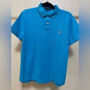 Men’s Polo Ralph Lauren blue polo shirt, Custom slim fit, size medium